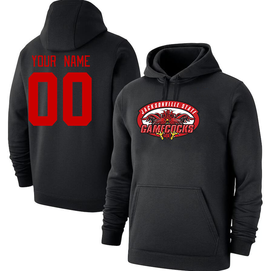 Custom Jacksonville State Gamecocks Name And Number Hoodies-Black